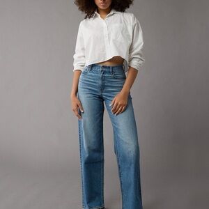 American Eagle Super High Rise Ankle Straight Jeans